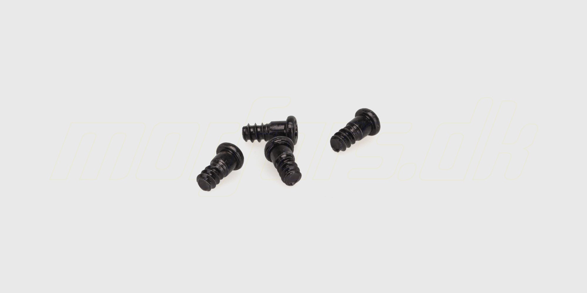 Sort skrue med delgevind i størrelse 2.8x2.5 mm til montering af dele på en fjernstyret bil.