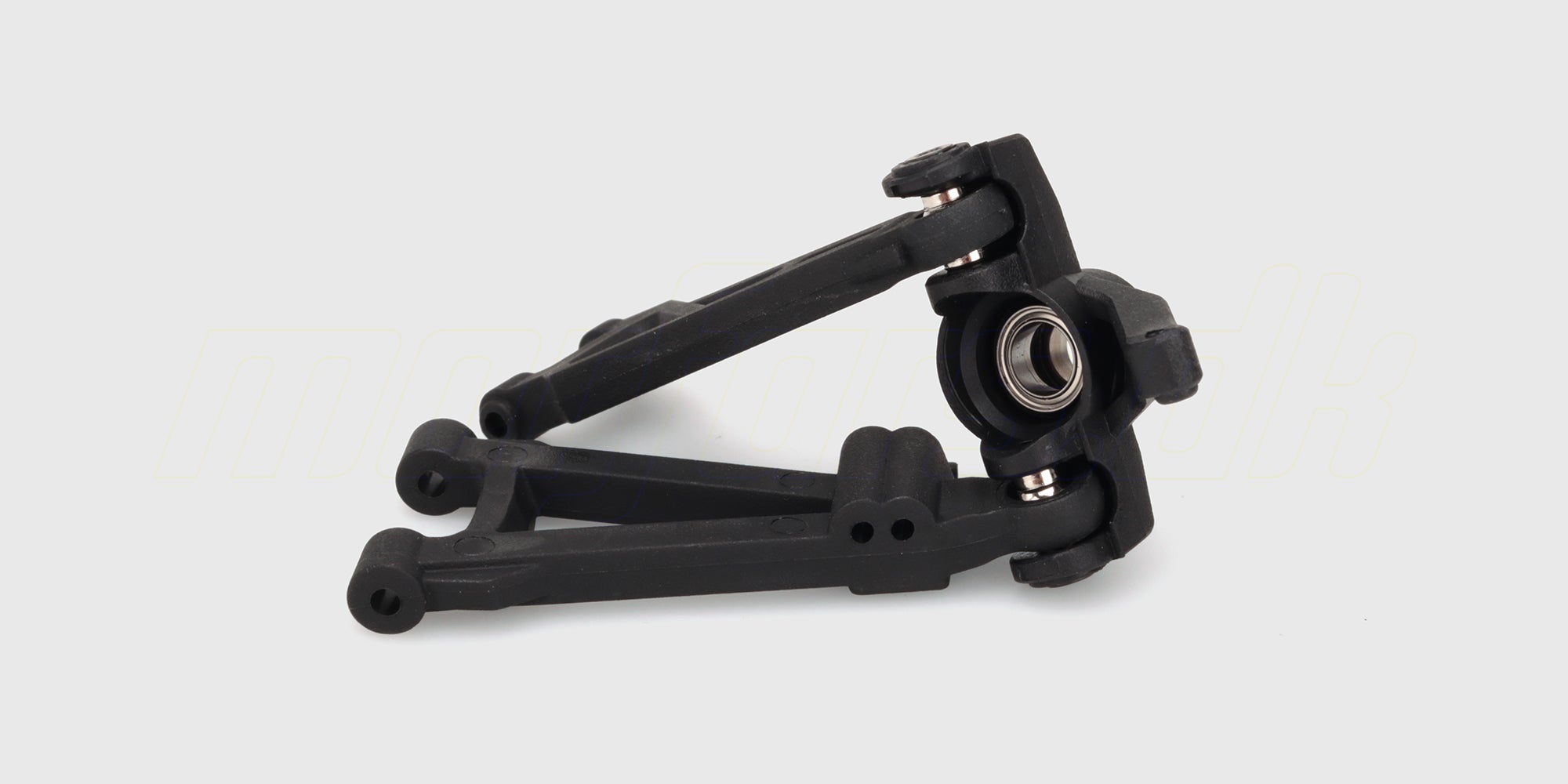 To sorte HyperGo Front Swing Set bærearme i robust plast til MJX fjernstyret bil.
