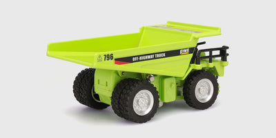 Grøn Mini Engineering Car dumper set skråt bagfra