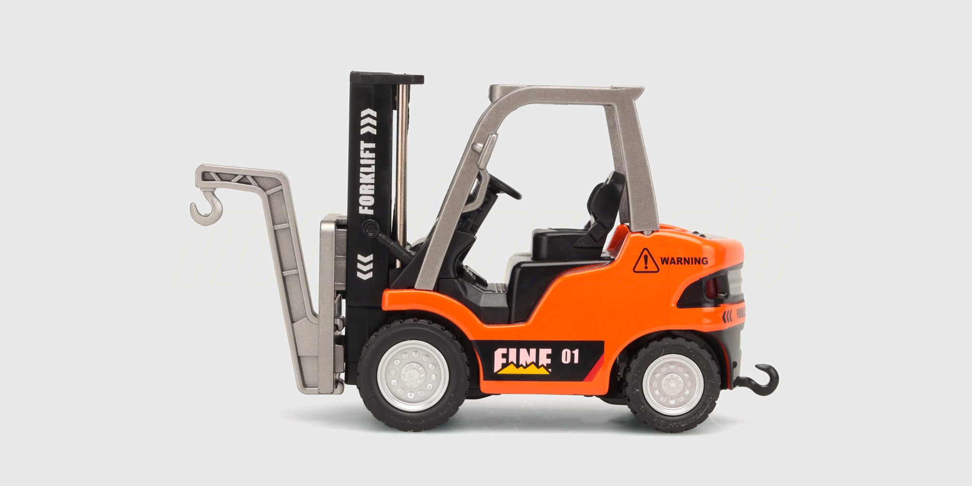 Orange Mini Engineering Car gaffeltruck med løftekrog