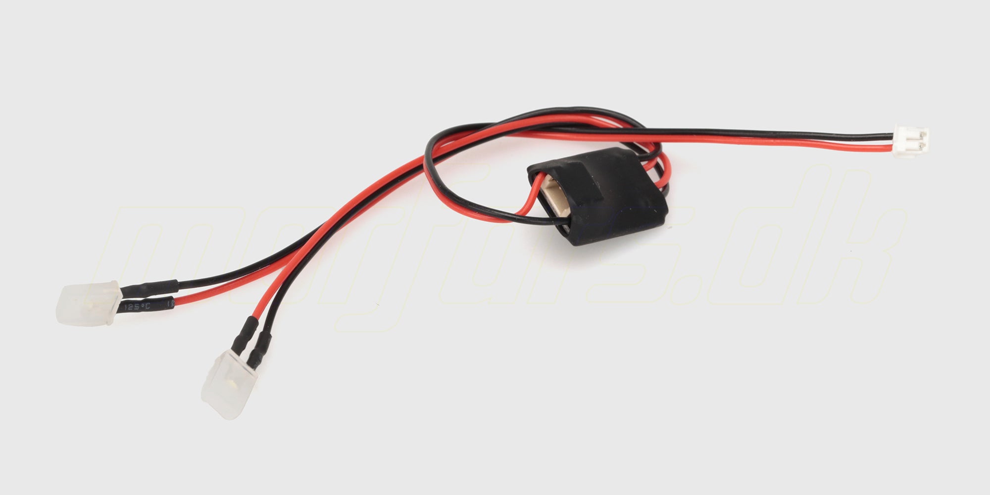 Tornado Bumper Light sæt med to hvide LED-lygter og sorte monteringshuse til fjernstyret bil.