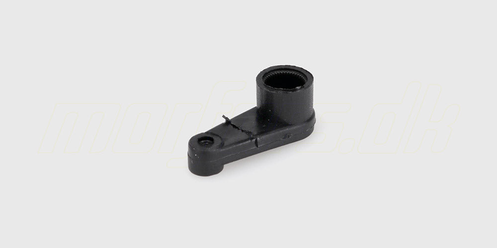 Sort Z06 servo swing arm i plast til styring af fjernstyret bil vist på en hvid baggrund.