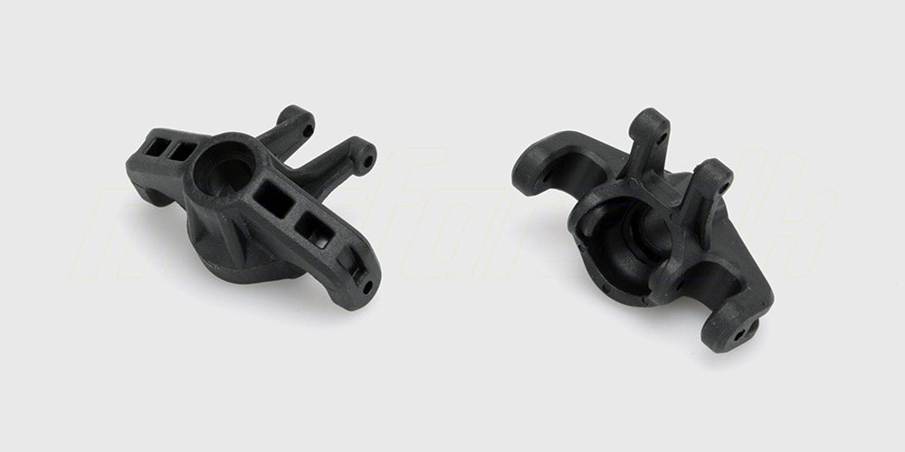 To sorte steering cups i plast til styretøjet på en Spirit XL fjernstyret bil vist på hvid baggrund.
